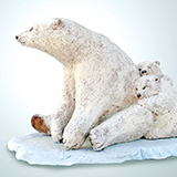 Ours blanc en Grès